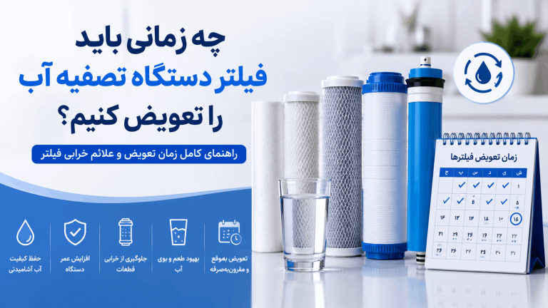 چه زمانی باید فیلتر دستگاه تصفیه آب را تعویض کنیم؟ راهنمای کامل زمان تعویض و علائم خرابی فیلتر
